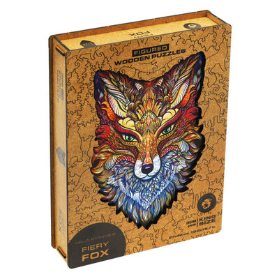 UNIDRAGON Puzzel Fiery Fox 308 stukjes king size 27x40 cm hout