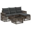 vidaXL Tuinbankenset 5 st Grijs en Donkergrijs poly rattan