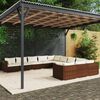 vidaXL 11-delige Loungeset met kussens poly rattan bruin