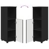 vidaXL Badkamermeubelset met opslag 3 pcs Zwart Bewerkt hout & Metaal