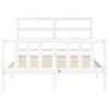 vidaXL Bedframe met hoofdbord massief hout wit