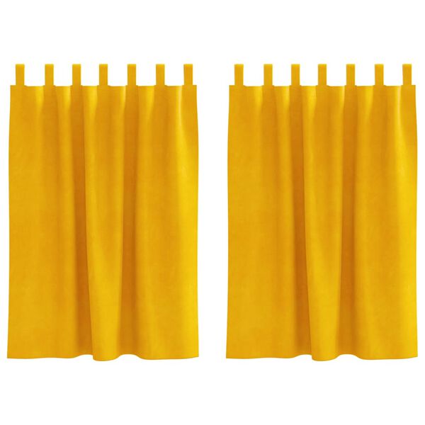 vidaXL Verduisterende gordijnen 2 pcs Mosterdgeel 140 x 140 cm Fluweel