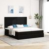 vidaXL Ottoman bed met matrassen 200x200cm stof zwart