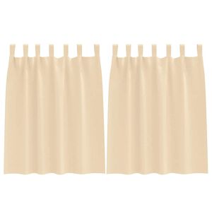 vidaXL Zwart-out Gordijnen met Ringen 2 st Cr&egrave;mekleurig 140 x 140 cm