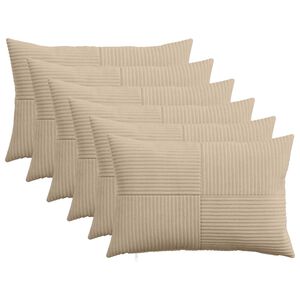 vidaXL Kussensloop 6 pcs ALMELO Taupe 30 x 50 cm corduroy
