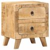 vidaXL Nachtkastje 40x32x46 cm massief ruw mangohout