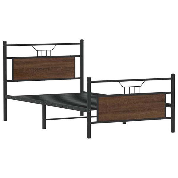 vidaXL Bedframe zonder matras bewerkt hout bruin eikenkleur 100x190 cm