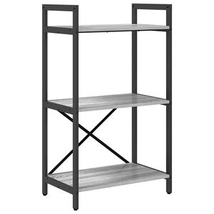 vidaXL Boekenkast 3-laags 56 x 34 x 96 cm Bewerkt hout Grijs Sonoma