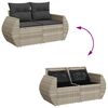 vidaXL 5-delige Loungeset met kussens poly rattan lichtgrijs