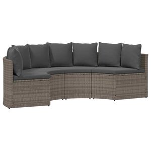 vidaXL Bankstel 2 st Grijs Massief Acacia Hout en Poly Rattan