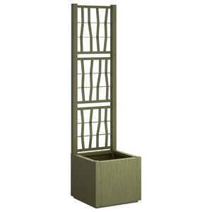 vidaXL Tuindruppel met Trellis Groen 36 x 36 x 140 cm PP