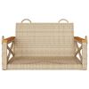 vidaXL Schommelbank 63x62x40 cm poly rattan beige