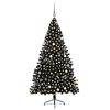 vidaXL Kunstmatig Voorverlicht Kerstboom met 300 LED Zwart 210 cm PVC