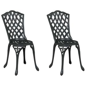 vidaXL Tuinstoel 2 pcs Zwart 39 x 40 x 87cm Aluminium