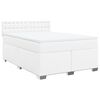 vidaXL Boxspring met matras kunstleer wit 140x200 cm
