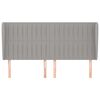 vidaXL Hoofdbord met randen 203x23x118/128 cm stof lichtgrijs