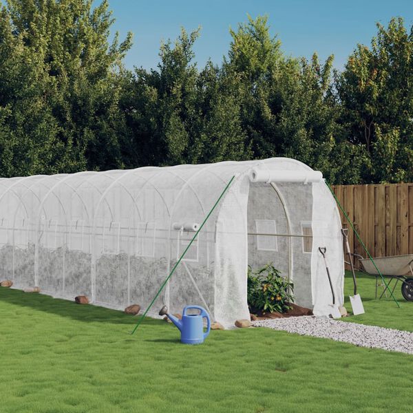 vidaXL Tuinkas met stalen frame 36 m&sup2; 18x2x2 m wit