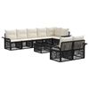 vidaXL Tuinbankenset 9 pcs Zwart poly rattan