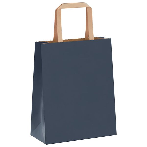 vidaXL Papieren zakken 50 st met hengsels 18x8x22 cm blauw