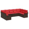 vidaXL Tuin Sofa Set met kussen 9 pcs Bruin poly rattan