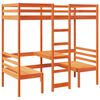 vidaXL Hoogslaper met bureau en stoelen grenenhout wasbruin 90x190 cm