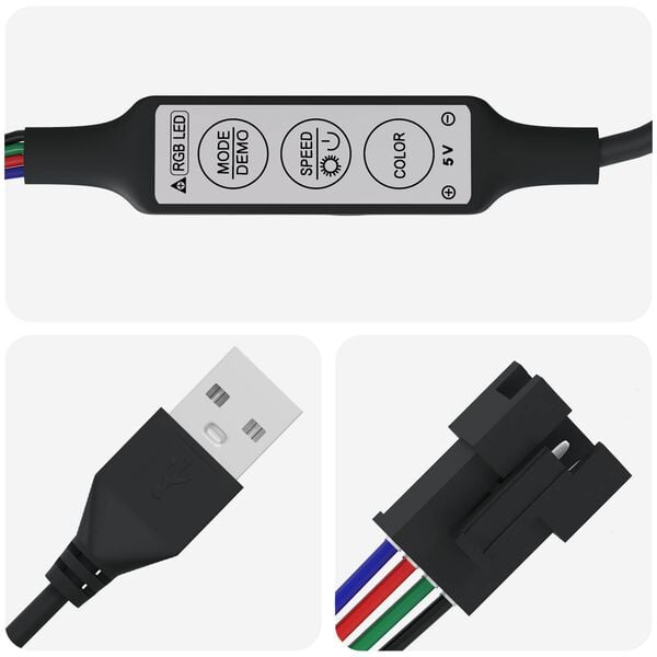 vidaXL LED-strip 4 pcs Zwart en transparant 300 cm Koper en kunststof