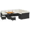vidaXL Tuinbankenset met kussen 12 pcs Zwart poly rattan