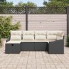 vidaXL Tuin Sofa Set met kussen 6 pcs Zwart 55 x 62 x 69 cm Poly riet