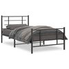 vidaXL Bedframe met hoofd- en voeteneinde metaal zwart 107x203 cm