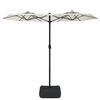 vidaXL Parasol dubbel dak 316x145 cm zandwit