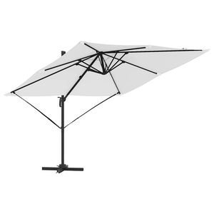 vidaXL Roma Parasol Beige 286 x 285 x 265 cm Polyester en Aluminium