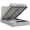 vidaXL Ottoman Bed met Matrassen en LED Lichtgrijs 120 x 200 cm