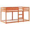 vidaXL Stapelbed met dak massief grenenhout wasbruin 80x200 cm