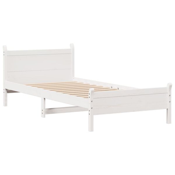 vidaXL Bedframe zonder matras massief grenenhout wit 90x190 cm