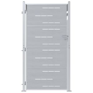 vidaXL Tuinpoort 85 x 174 cm Roestvrij staal zilver Vergrendelbaar