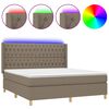 vidaXL Boxspring met matras en LED stof taupe 160x200 cm