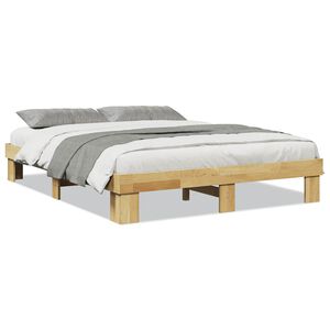 vidaXL Bedframe zonder matras 140x200 cm massief hout eiken