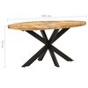 vidaXL Eettafel 160x90x75 cm ruw mangohout
