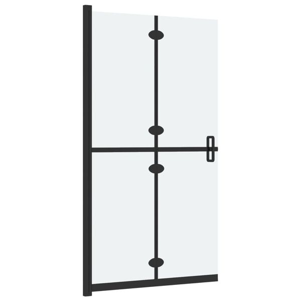 vidaXL Inloopdouchewand inklapbaar 90x190 cm ESG-glas mat