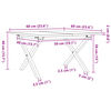 vidaXL Salontafel X-frame 60x60x40 cm massief grenenhout en staal
