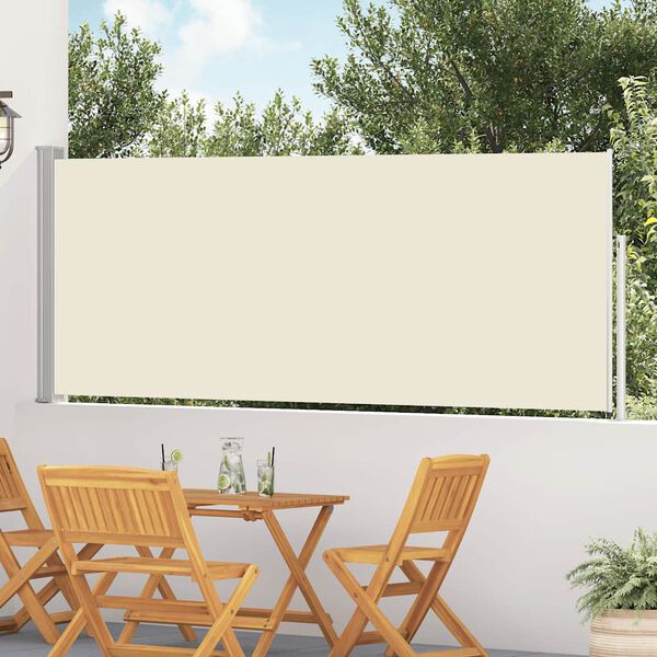 vidaXL Tuinscherm uittrekbaar 120x500 cm cr&egrave;me