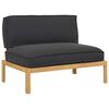 vidaXL Bankstel met kussen Zwart 120 x 92 x 69 cm Massief Acaciahout