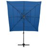 vidaXL Parasol 4-laags met aluminium paal 250x250 cm azuurblauw