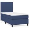 vidaXL Boxspring met matras stof blauw 100x200 cm