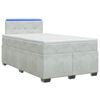 vidaXL Boxspring Bed met Matras en LED Lichtgrijs 120 x 190 cm fluweel