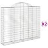 vidaXL Schanskorven 2 st gewelfd 200x30x160/180 cm ijzer