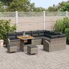 vidaXL Tuin Sofa Set met kussen 12 pcs Grijs Poly riet