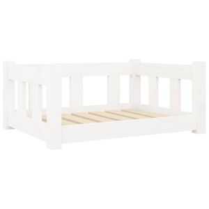 vidaXL Hondenmand 65,5x50,5x28 cm massief grenenhout wit