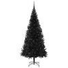vidaXL Kerstboom met 300 LED met standaard Zwart 210 cm PVC