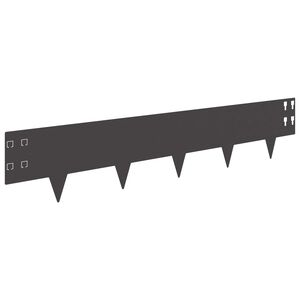 vidaXL Gazonrand 50 st 100 x 20 cm Staal Zwart